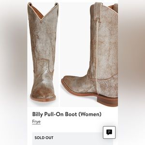 Women’s Frye Pull on Billy Silver Gold.  So sparkly and cute!